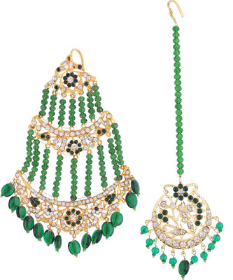 hurrio Brass, Stone Gold-plated Green Jewellery Set(Pack of 1)