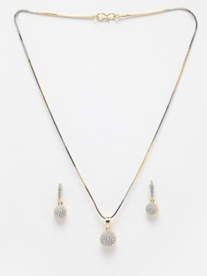 ZENEME Alloy Gold-plated White Jewellery Set(Pack of 1)