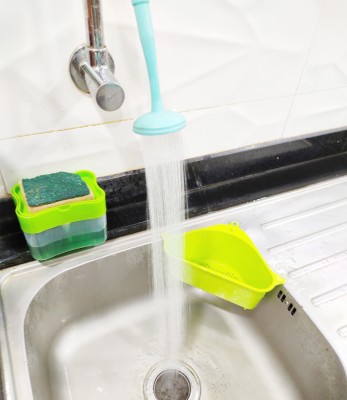 Wawoo Combo Kitchen Sink Liquid Soap Dispenser, Faucet, Triangular Drainer Basket, Dish...
