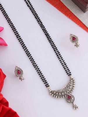 Bright STYLE Oxidised Silver Plated long mangalsutra design for women Brass, Copper Mangalsutra