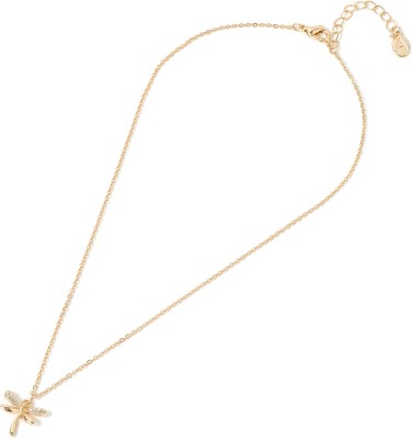 ACCESSORIZE LONDON Accessorize London Women's Gold Dragonfly Neclace Cubic Zirconia Alloy Necklace