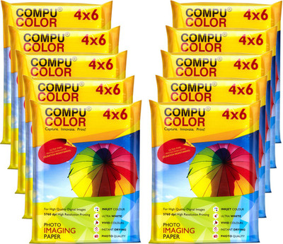 COMPU COLOR RESIN COATED TRUE Photo Lustre Photo Paper 275GSM Unruled 4x6 Inch 275 gsm Photo Paper(Set of 10, White)