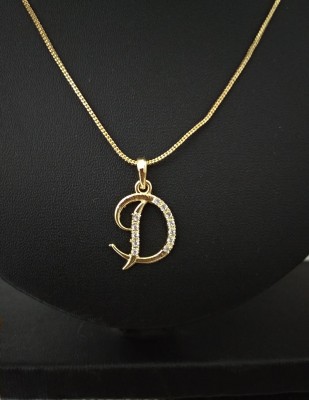 DIMIKI Excellent Quality Gold Plated D Letter Pendant with Thick Chain Gold-plated Alloy Pendant