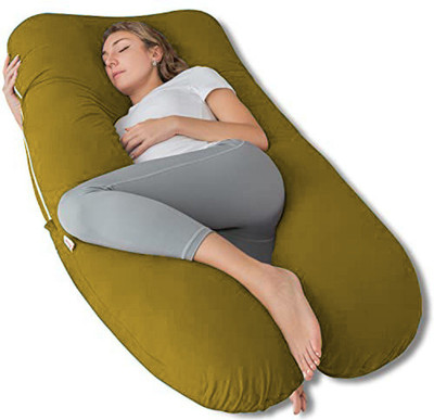 Linenovation Microfibre Solid Pregnancy Pillow Pack of 1(Olive Green)