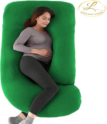 Linenovation Microfibre Solid Pregnancy Pillow Pack of 1(Green)