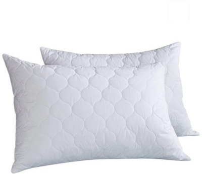 LA VERNE QUILTED Microfibre Solid Sleeping Pillow Pack of 2(White)