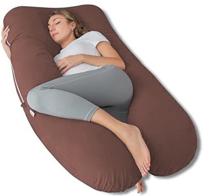 Linenovation Microfibre Solid Pregnancy Pillow Pack of 1(Brown)