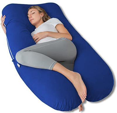 Cashmera Upgrade Model Pregnancy Pillow Microfibre Solid Pregnancy Pillow Pack of 1(Nevy Blue)