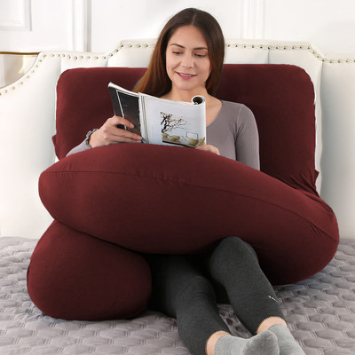 EVOL Microfibre Solid Pregnancy Pillow Pack of 1(Maroon)