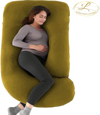 Linenovation Microfibre Solid Pregnancy Pillow Pack of 1(Olive Green)
