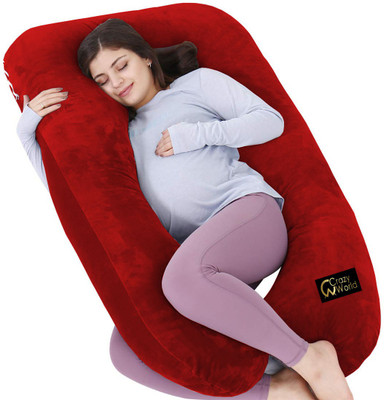 CRAZY WORLD Microfibre Solid Pregnancy Pillow Pack of 1(Maroon)