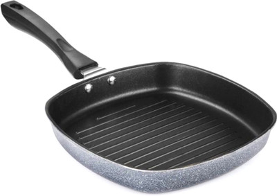 Mata enterprises Classic Non-Stick Grill Pan Grill Pan 23 cm diameter 1 L capacity(Aluminium, Non-stick, Induction Bottom)