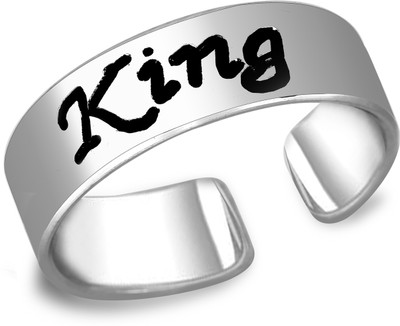 Kanak Jewels Stainless Steel Silver Plated Ring