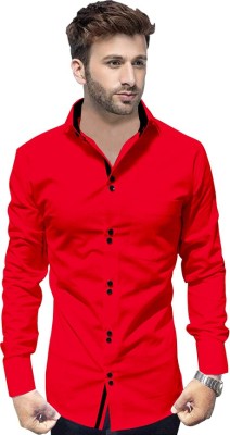 Pepzo Men Solid Casual Red Shirt
