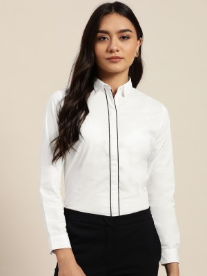 Hancock Women Solid Formal White Shirt