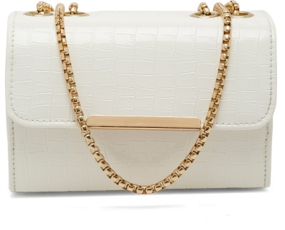 Cara Mia White Sling Bag Women's Leatherette Sling Bag (White) (White_FGO-344)