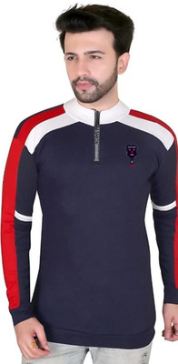 RDS ENTERPRISES Colorblock Men Hooded Neck Multicolor T-Shirt