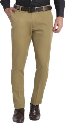 VURSO Slim Fit Men Khaki Trousers