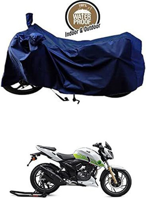KEDIT Waterproof Two Wheeler Cover for TVS(Apache RTR 200 Fi E100, Blue)