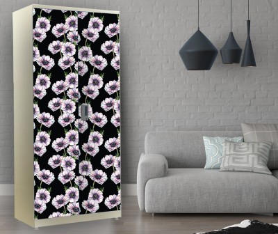 Decoration Designs 213.36 cm Almirah Sticker Extra Large Floral Design for Almirah/Wardrobe Size(88.9×198 cm) Self Adhesive Sticker(Pack of 1)