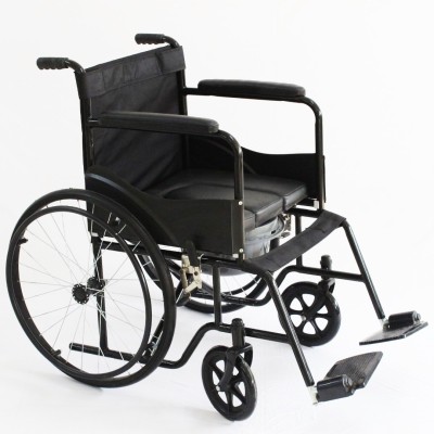 Fidelis Healthcare Wheelchair with Cushion Seat and Removable Commode Pot, Foldable, FR037-0192524 Manual Wheelchair(Self-propelled Wheelchair)