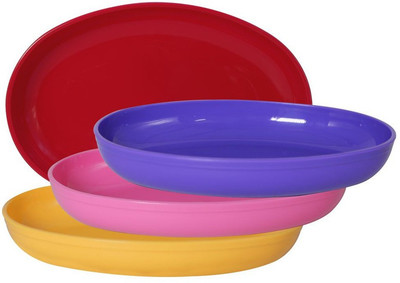 Morvi Plastic Mixing Bowl Wonder Plastic Snacker Microwave Safe, 500 ml 4 pc, Red Yellow Pink Violet(Pack of 4, Multicolor)