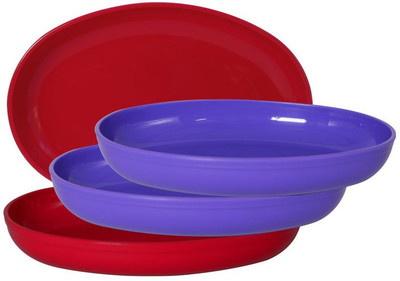 Morvi Plastic Mixing Bowl(Pack of 4, Red, Blue)
