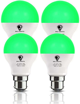mg lights 5 W Basic Arbitrary B22 LED Bulb(Green, Pack of 4)