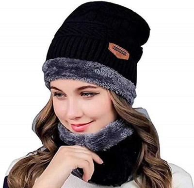 COLOUR MUSIC Woven Beanie Cap(Pack of 2)