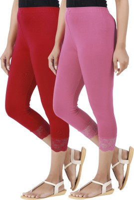 BEFLI Capri Leggings Women Red, Pink Capri