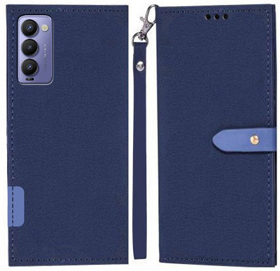 YAYAVAR Flip Cover for Tecno Camon 18(Blue, Grip Case, Pack of: 1)