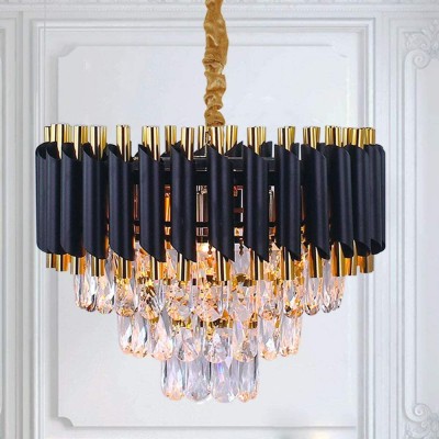 PR Prashant PR_5143-400mm Chandelier Ceiling Lamp(Black)