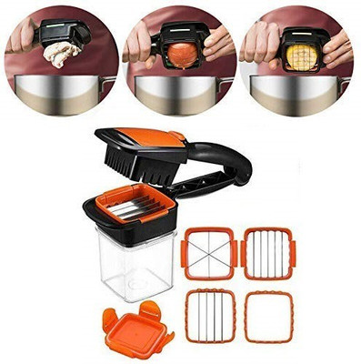 SWISS WONDER Fruit Chopper Slicer Non-Skid Base Vegetable Grater & Slicer(1 x 5 in 1 Multifunction Vegetable Cutter)