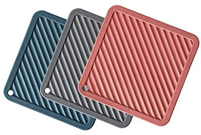 Primetan Square Reversible PVC Coaster Set(Pack of 3)