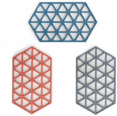 Primetan Hexagon Reversible PVC Coaster Set(Pack of 4)