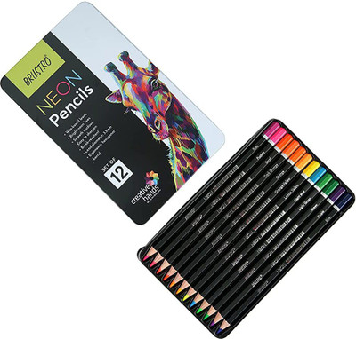 BRuSTRO Neon Pencils Round Shaped Color Pencils(Set of 1, Multicolor)