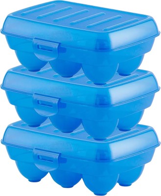 Heart Home Plastic Egg Container  - 270 ml(Pack of 3, Blue)