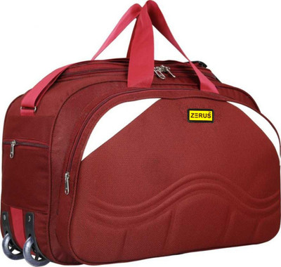 ZERUS (Expandable) Unisex Polyester Medium Size Travel Weekender Duffle Bag for Men & Women Duffel With Wheels (Strolley)