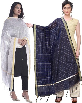 Sekmany Poly Chanderi Checkered Women Dupatta