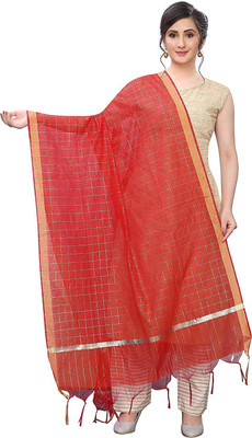 Sekmany Poly Chanderi Checkered Women Dupatta