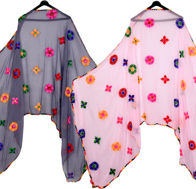 Sekmany Chiffon Embroidered Women Dupatta