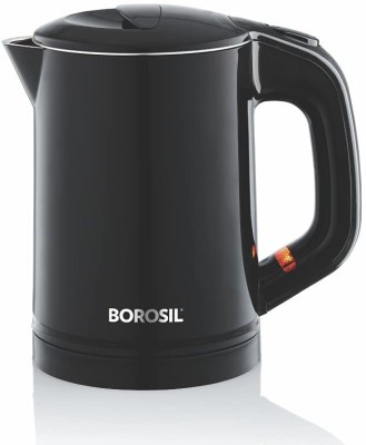 BOROSIL EVA Cool Touch Stainless Steel Kettle - 600ml, Black Electric Kettle(0.6 L, Black)