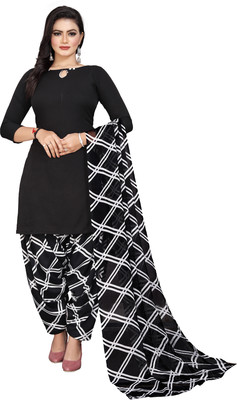 Kashvi Crepe Checkered Kurta & Patiyala Material