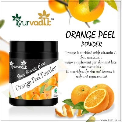 iyurvadik Natural Organic Orange Peel Powder Face Skin Whitening 250 Gm.(santra chhilka)(250 g)