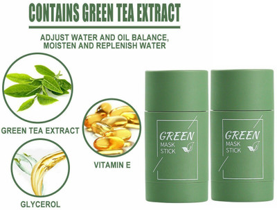 YAWI Green Tea Purifying Clay Stick Mask Poreless Deep Cleanse Face Mask Stick(80 g)