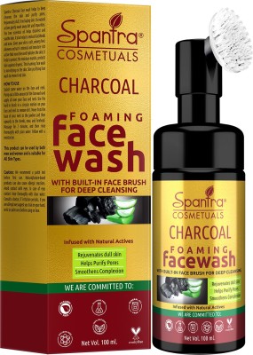 Spantra Charcoal Foaming  with Built-in Face Brush, No Paraben&Sulphate, 100ml Face Wash(100 ml)