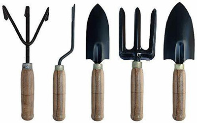 IBEX Gardening Tool Set of 5 (Wooden) Garden Tool Kit(5 Tools)