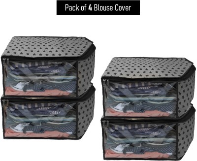 SH NASIMA Grey Star Blouse Covers Organizer Non Woven Blouse Storage Bag With Transparent Window 4(Grey)