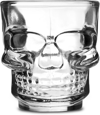 BINZO (Pack of 6) 60 ML Skull Face Design Shot Glasses, Funky Design Short Glass Set Glass Set Shot Glass(60 ml, Glass, Clear)