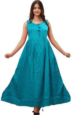MOHINI CREATION Flared/A-line Gown(Black, Light Blue)